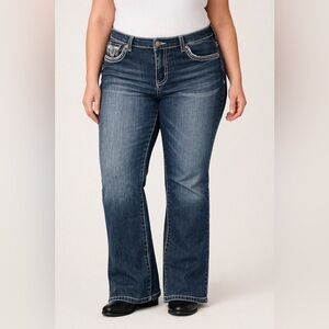 Vigoss Women's Boot Cut Jeans - Dark Blue size 15